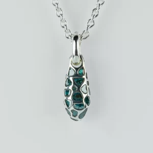 Chrysalis Necklace (Nympha, Mega Pavé, Blue Diamond Slabs, No.1, PA+BDIA)